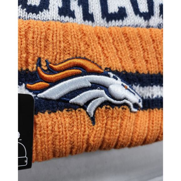 NWT Denver Broncos Sports Knit Pom Beanie Fleece Lining OSFA‎ Unisex - Picture 3 of 6
